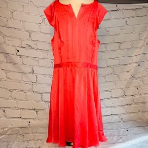 Size 10 EUC banana republic coral side zip dress